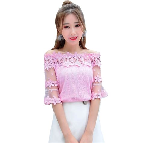 Buy Summer Autumn Women Shirt Sweet Floral Lace Blouse