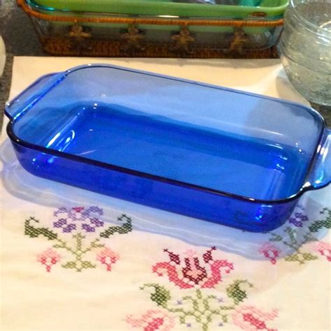 Pyrex Kitchen Pyrex Cobalt Blue Glass Baking Dish 1x7 Inches 2