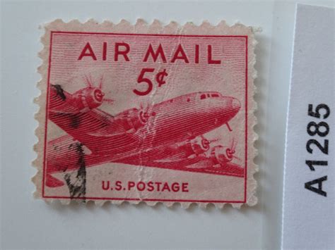 Air Mail 5 Cent American Usa Postage Stamp