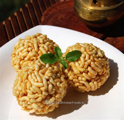 Pori Urundai Puffed Rice Balls With Jaggery Karthigai Recipe How To Make Step By Step Photos