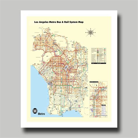 Los Angeles California Map Metro Map Print Poster Subway Map LA - Etsy