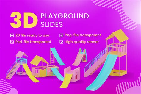 Playground Slides 3D Icon Pack - 20 Free Download Sports & Games 3D ...