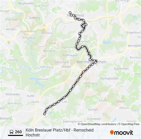 260 Route Fahrpläne Haltestellen Karten Burscheid Buchenweg