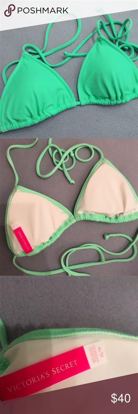 Victorias Secret Mint Green Triangle Bikini Top Green Triangle