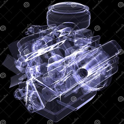 Diesel Engine X Ray Render Stock Illustration Illustration Of Energy