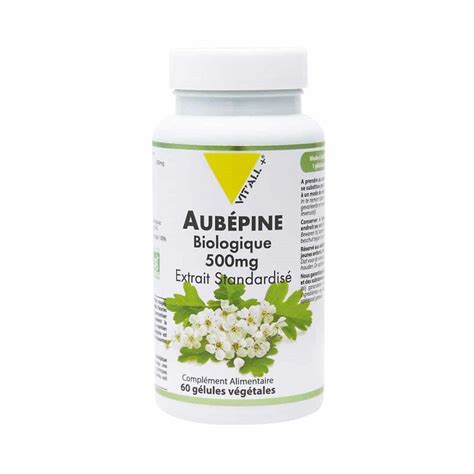 Aubépine 500mg Bio Vitall Cardio vasculaire 60 gélules végétales