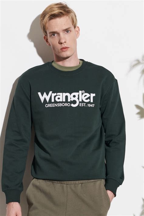 Wrangler Regular Fit Normal Kesim 100 Pamuk Bisiklet Yaka Yeşil