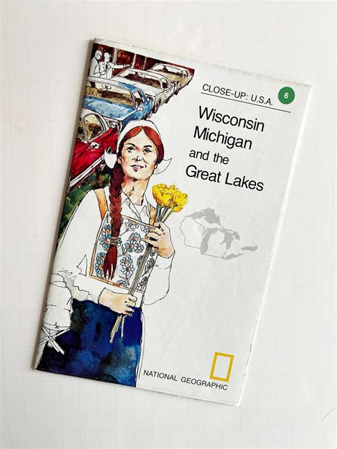 National Geographic Map Of Wisconsin Michigan And The Great Lakes 1986