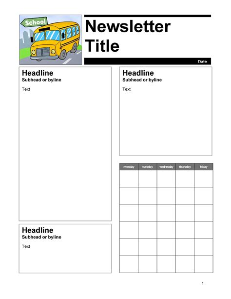 Free Fillable Newsletter Templates