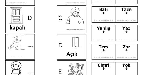 2 SINIF TÜRKÇE CEVAPLI ZIT KARŞIT ANLAMLI SÖZCÜKLER ETKİNLİĞİ 1