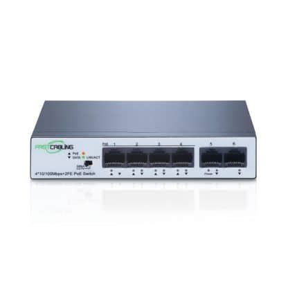 4-Port PoE+ Switch with 2 Uplink Ports - FASTCABLING