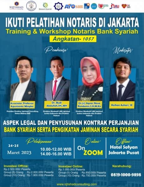 Iqtishad Consulting Training Workshop Notaris Bank Syariah Level 1