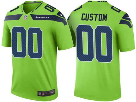 Youth Seattle Seahawks Green Custom Color Rush Legend NFL Nike Limited ...