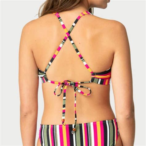 Haut de bikini bralette à motifs femme de Mosaïc orange Vigneault