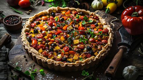 Comment préparer une délicieuse tarte rustique aux légumes rôtis et