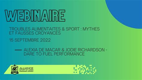 Webinaire Troubles Alimentaires And Sport Mythes Et Fausses Croyances