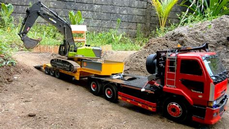 RC Excavator Komatsu Muat Pasir RC Truk Fuso 220PS Dump Truck Volvo