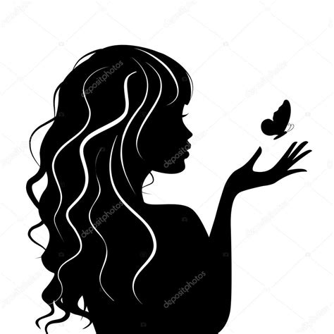 Vector Illustration Of Beauty Woman With Butterfly Stock Vector