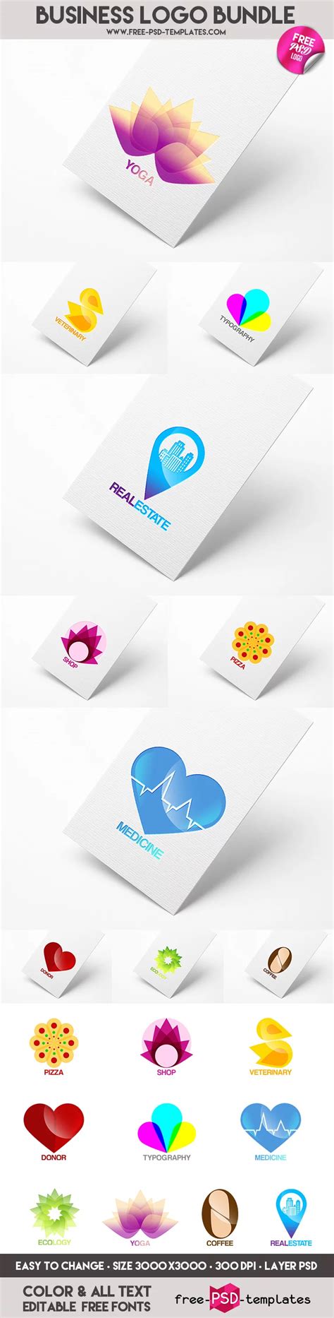 FREE 10 Business Logo Bundle IN PSD – Free PSD Templates