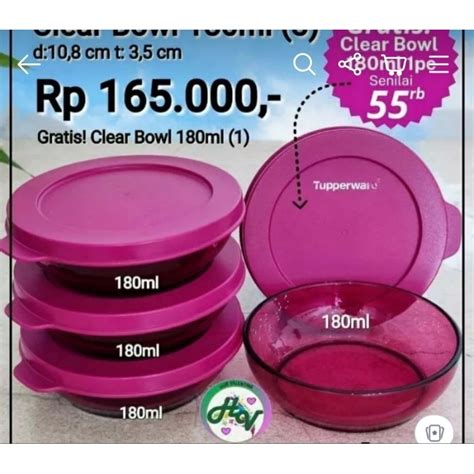 Jual Tupperware Clear Bowl 4 Pcs Shopee Indonesia