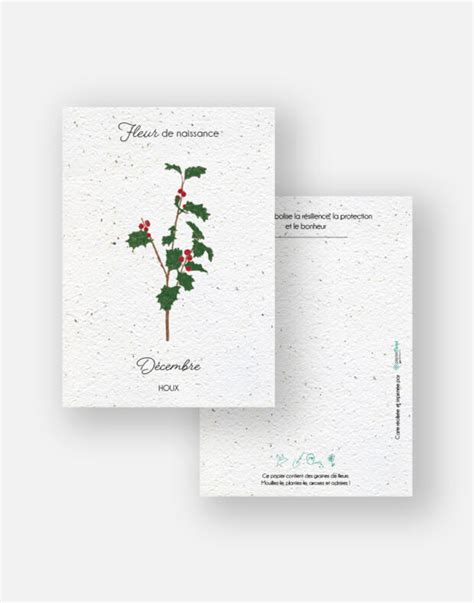 Carte Planter Fleur De Naissance Papierfleur