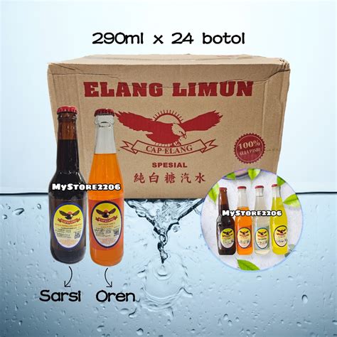 Jual Minuman Soda Limun Elang Rasa Oren Dan Sarsi 290ml X 24 Botol