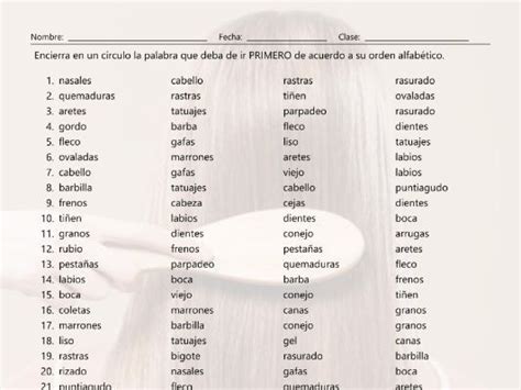 People Descriptions Alphabetical Order Ii Spanish Worksheet Teaching