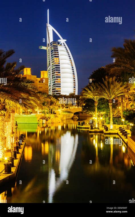 Night view of Burj al Arab hotel in Dubai, UAE Stock Photo - Alamy