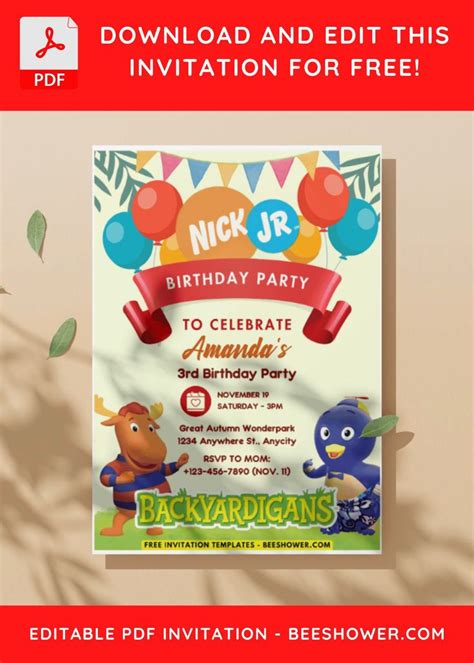 Free Pdf Invitation Nick Jr Backyardigans Baby Shower Invitation In