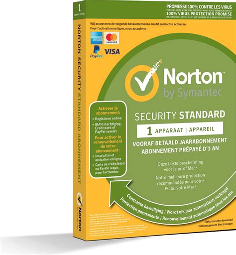 Norton Norton™ Security Standard 1 An 1 Appareil Livré Demain