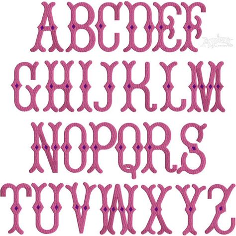 Diamond Fishtail Machine Embroidery Font PES DST Instant Etsy