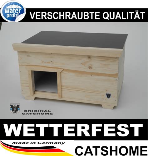 Wetterfestes Katzenhaus DESIGN bodenisoliert für Outdoor