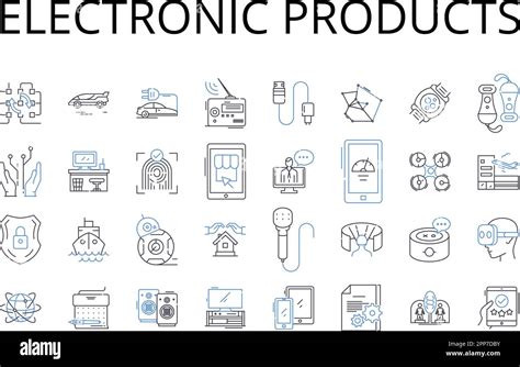 Colección de iconos de línea de productos electrónicos Dispositivos