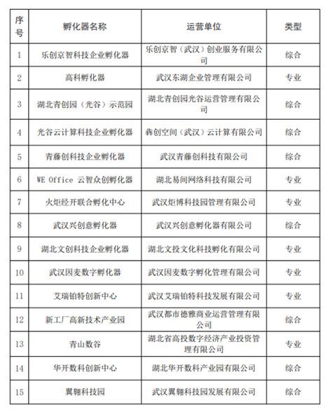 武汉新增一批市级科技企业孵化器、众创空间，名单公布武汉新闻中心长江网cjncn