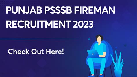 Punjab Psssb Fireman Recruitment Check All Details Here