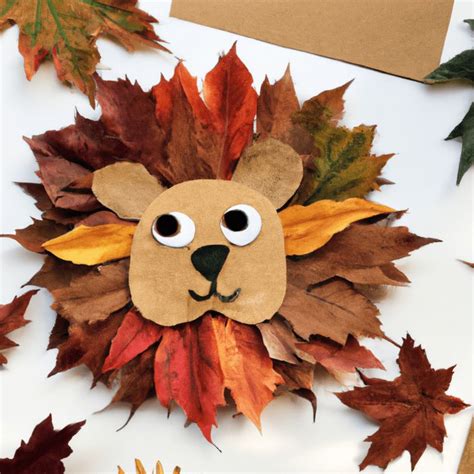 How To Make A Cute Lion Leaf Craft In Leaf Crafts Fall Crafts