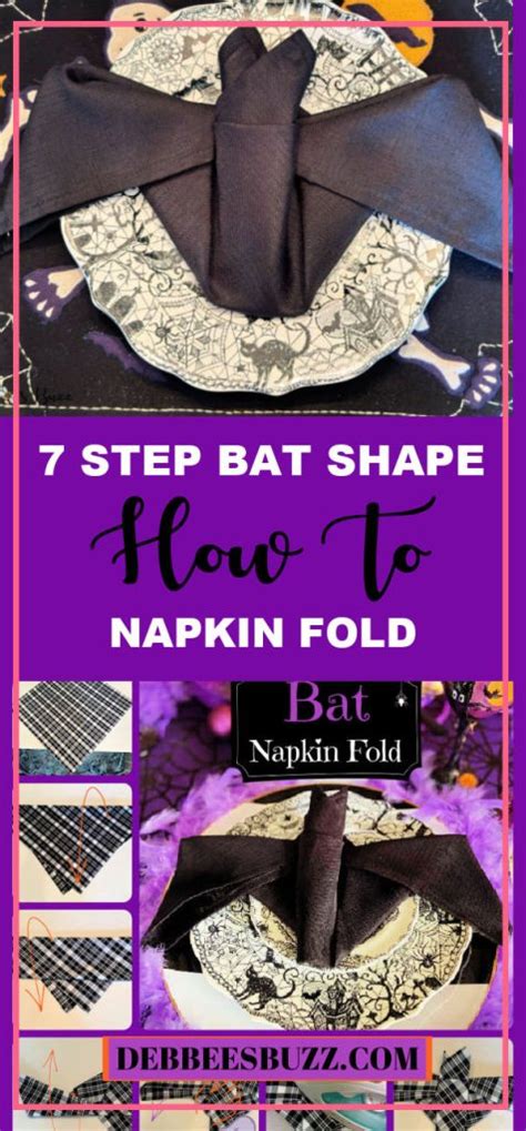 Not So Scary Step Bat Shape Napkin Fold Tutorial Debbee S Buzz