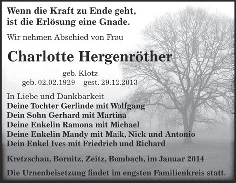 Traueranzeigen Von Charlotte Hergenr Ther Abschied Nehmen De