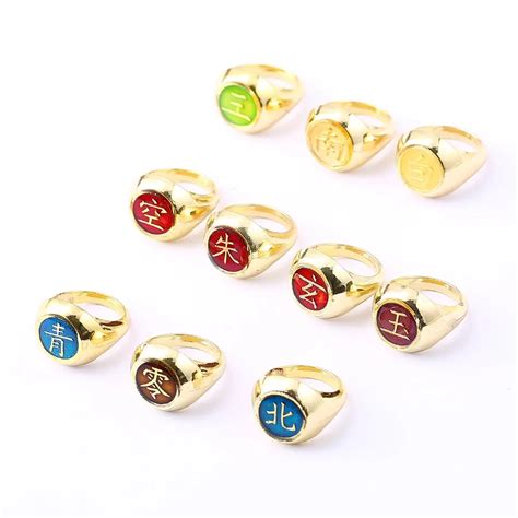 Ms Jewelry Naruto Ring Anime Gold Men Women Rings Akatsuki Cosplay Male