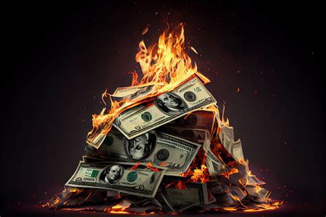 Burning Pile Of Money