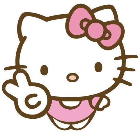 A Hello Kitty Smiling And Pointing At The Camera