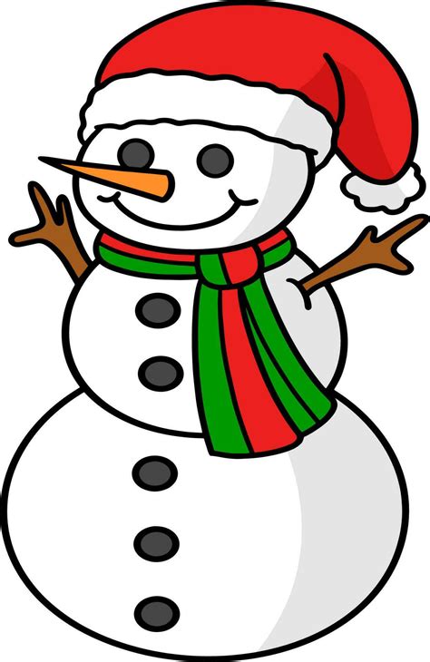 Snowman Cartoon Colored Clipart Illustration Vector Art At