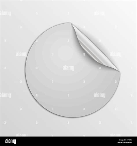 White Round Sticker Isolated Vector Illustration Paper Label With