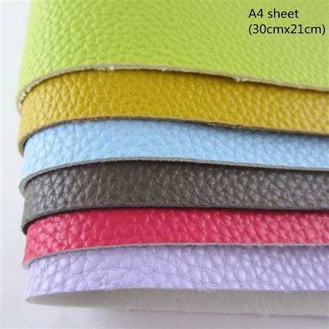 Pcs A Sheet Pu Artificial Leather Lychee Synthetic Leather Fabric