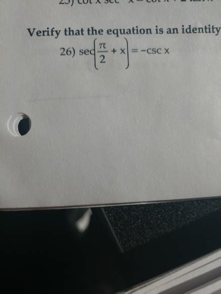 Solved Verify That The Equation Is An Identity Chegg