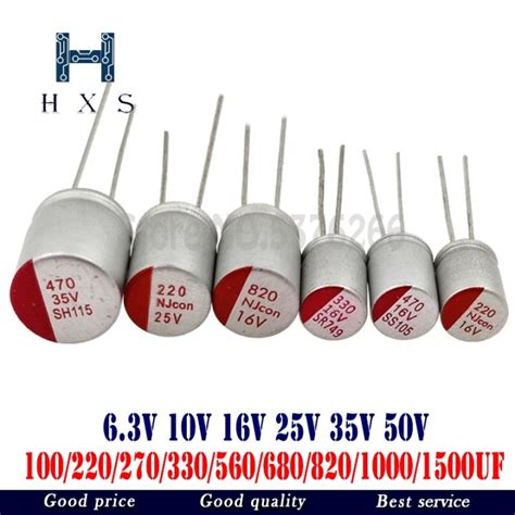 10PCS New DIP Solid Electrolytic Capacitor 6 3V 16V 25V 35V 50V 100UF