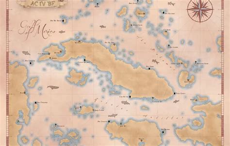 Wallpaper Assassin S Creed Map Black Flag Map For Mobile And