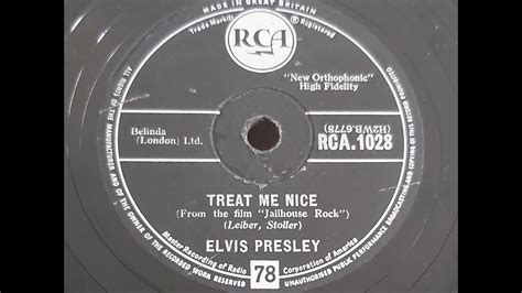 Elvis Presley Treat Me Nice 1958 78 Rpm Youtube