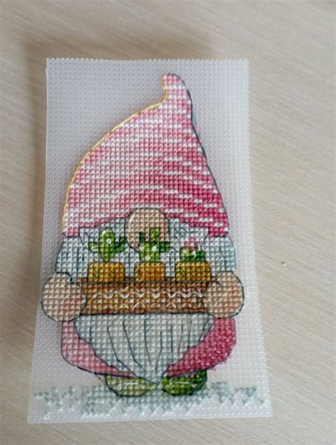 Cactus Gnome Cross Stitch Pattern Pdf Nordic Leprechaun Floral Etsy