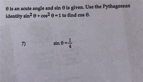 Solved Bis an acute angle and sin θ and cos θ are given Use Chegg